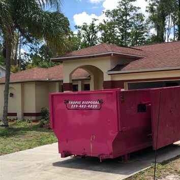 Tropic Disposal Roll off dumpster service for residential projects